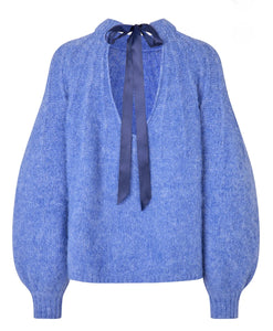 Patrisia Bow Knit Pullover, blue