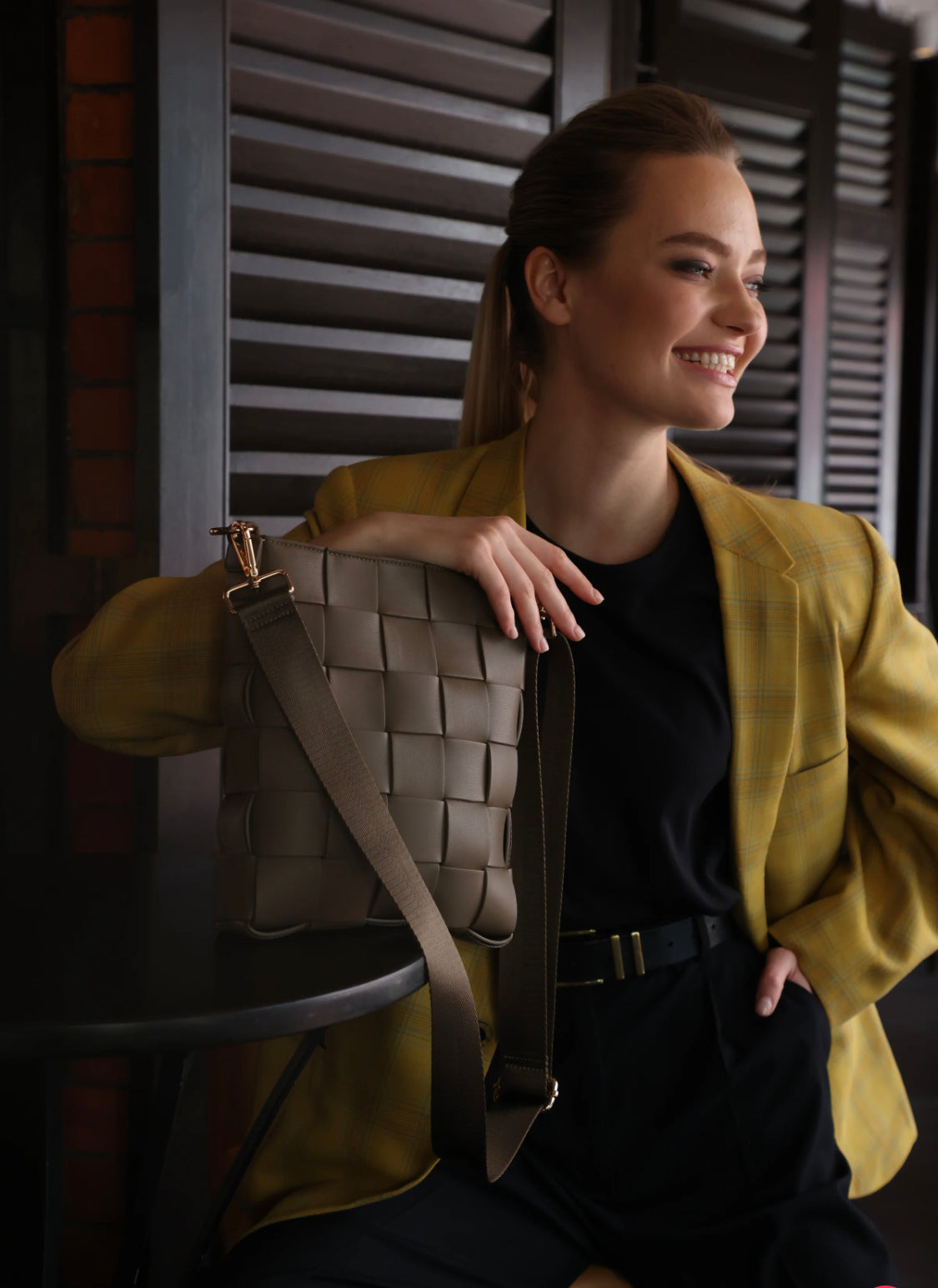 Braided Strap Bag Taupe