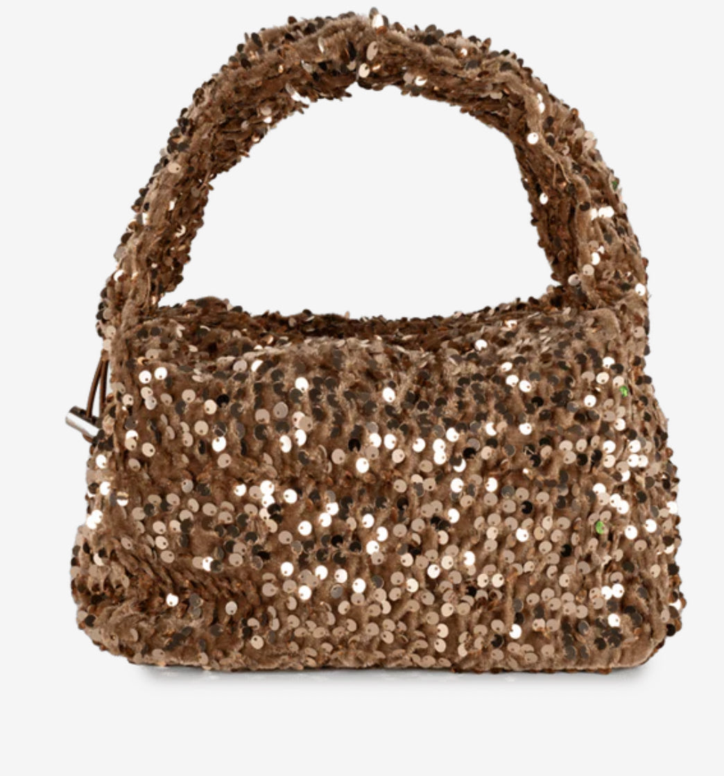 Anne Sequins Bag, beige